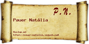 Pauer Natália névjegykártya